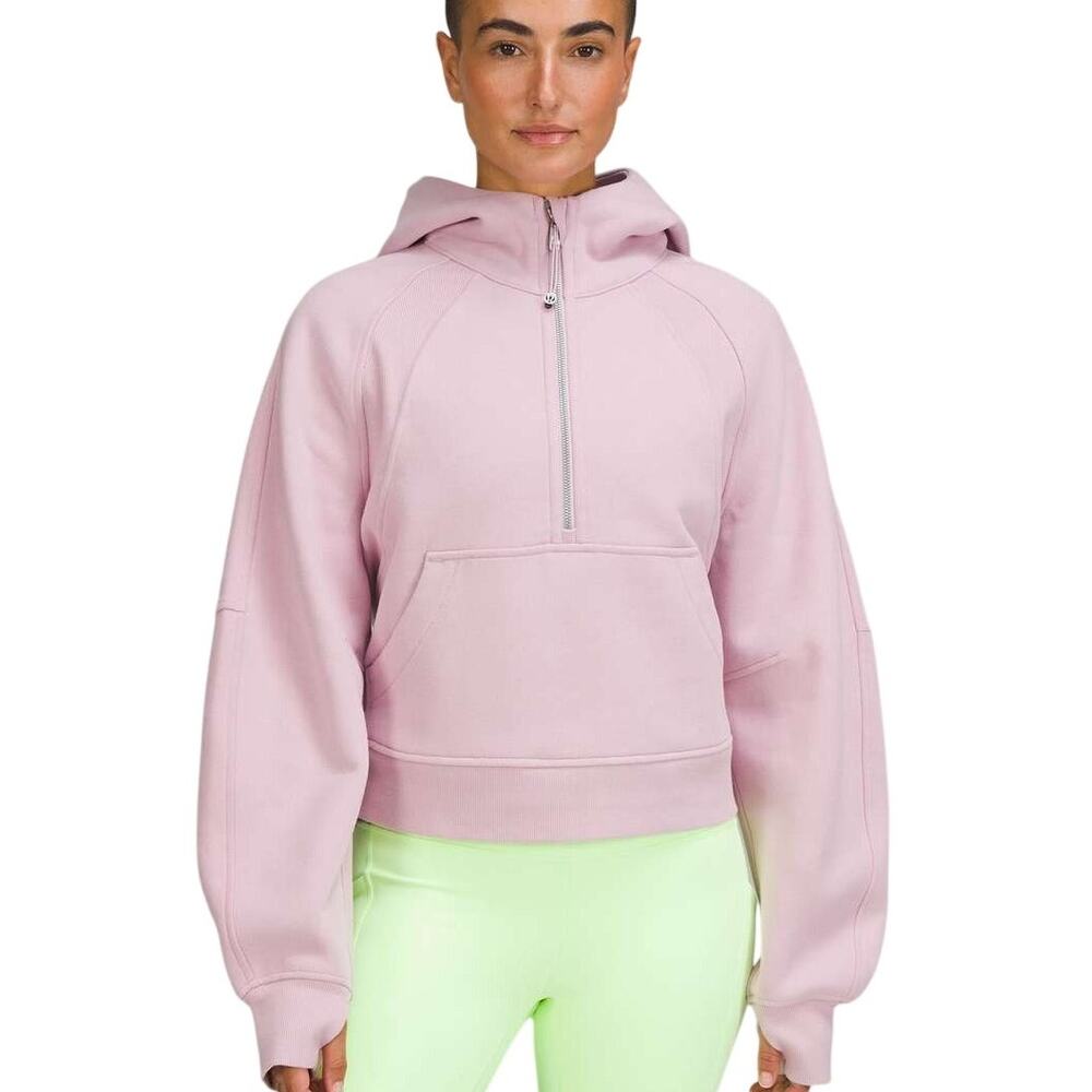 Lululemon Scuba Oversized Half-Zip Hoodie Pink Peony Size M/L Sweatshirt Fleece